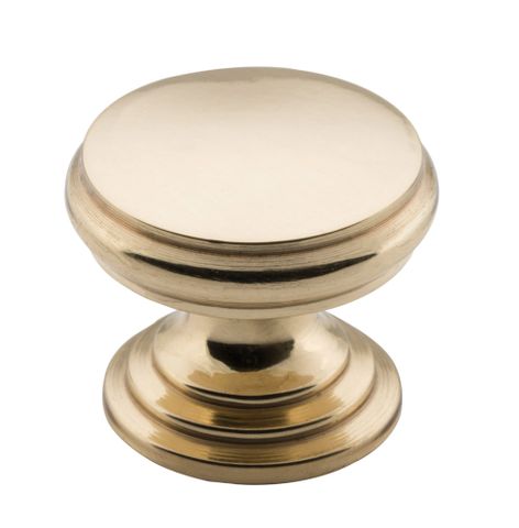 Tradco TRA3679 Cupboard Knob Flat Polished Brass D25xp20mm