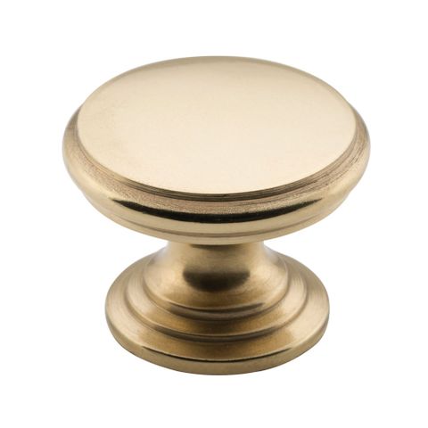 Tradco TRA3680 Cupboard Knob Flat Polished Brass D32xp23mm