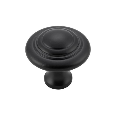 TRADCO CUPBOARD KNOB IRON DOMED MATT BLACK D32XP29MM