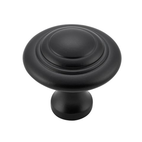 Tradco TRA3689 Cupboard Knob Iron Domed Matt Black D38xp35mm