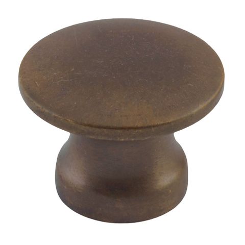 Tradco TRA3717 Cupboard Knob Curved Antique Brass D19xp14mm