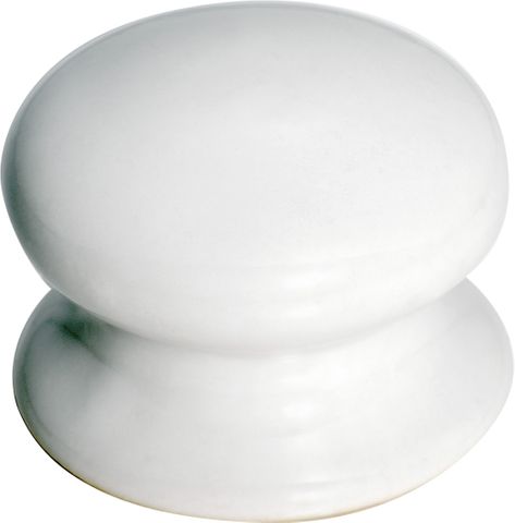 TRADCO CUPBOARD KNOB WHITE PORCELAIN ROUND D50XP36MM