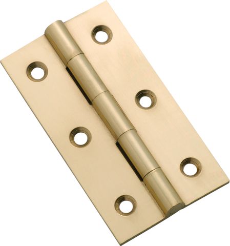 TRADCO CABINET HINGE FIXED PIN POLISHED BRASS H63XW35MM