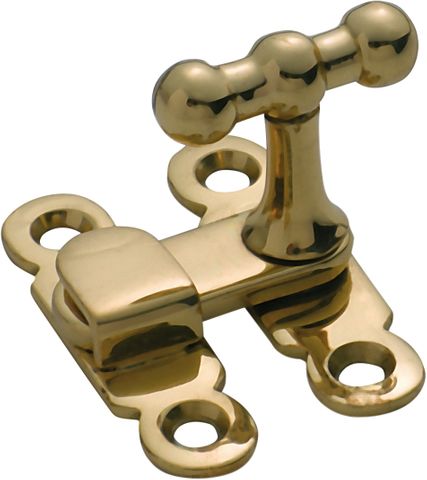 TRADCO CUPBOARD CATCH THUMB TURN POLISHED BRASS H40XW28MM