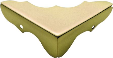 TRADCO BOX CORNER SHEET BRASS SMALL POLISHED BRASS H12XW32MM