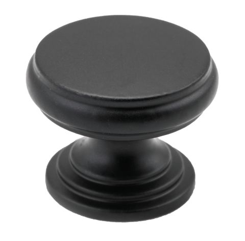 TRADCO CUPBOARD KNOB FLAT MATT BLACK D25XP20MM