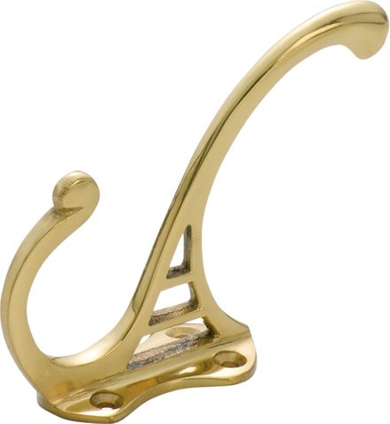 TRADCO HAT & COAT HOOK FEDERATION POLISHED BRASS H95XP70MM