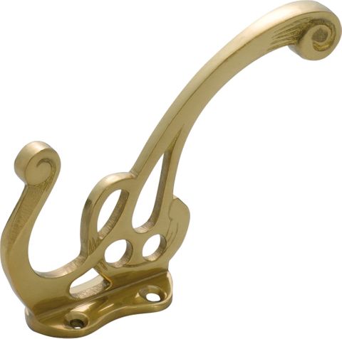 TRADCO HAT & COAT HOOK NOUVEAU POLISHED BRASS H115XP80MM