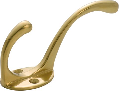 TRADCO HAT & COAT HOOK VICTORIAN POLISHED BRASS H110XP50MM