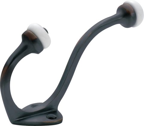 TRADCO HAT & COAT HOOK PORCELAIN TIP ANTIQUE COPPER