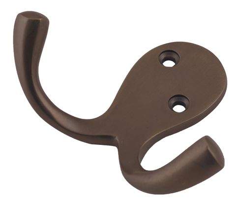 TRADCO ROBE HOOK DOUBLE ANTIQUE BRASS H75XP30MM