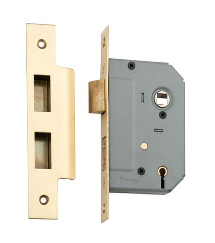 Tradco TRA4045 Mortice Lock 5 Lever Satin Brass Ctc57mm Backset 46mm