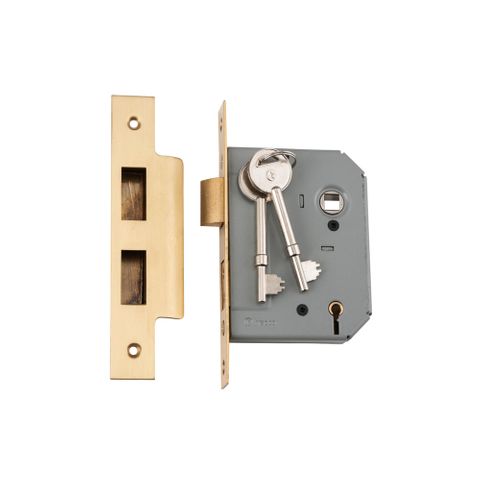 Tradco TRA4046 Mortice Lock 5 Lever Satin Brass Ctc57mm Backset 57mm