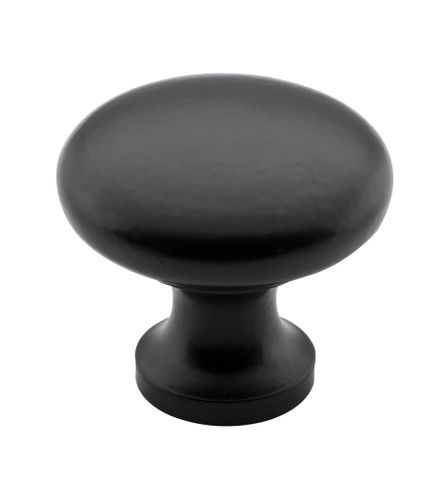 Tradco TRA4082 Cupboard Knob Iron Round Matt Black D32xp30mm