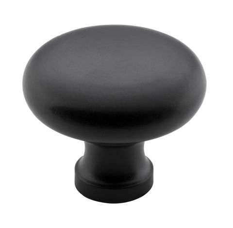 TRADCO CUPBOARD KNOB IRON ROUND MATT BLACK D38XP32MM