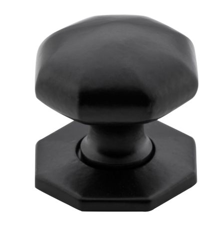 Tradco TRA4085 Cupboard Knob Iron Octagonal Matt Black D32xp36mm