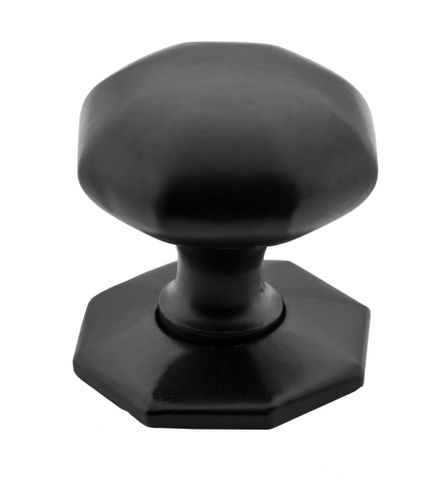 Tradco TRA4086 Cupboard Knob Iron Octagonal Matt Black D38xp41mm