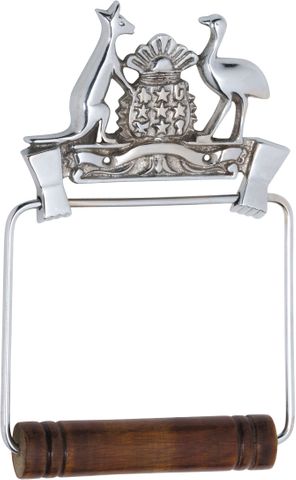 TRADCO TOILET ROLL HOLDER COAT OF ARMS CHROME PLATED