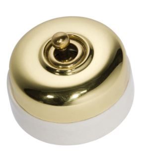 Tradco Ivory Porcelain Light Switch