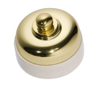 Tradco TRA5102 Fan Controller Ivory Porcelain Base Polished Brass