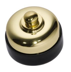 Tradco TRA5151 Dimmer Black Porcelain Base Polished Brass D60xp48mm