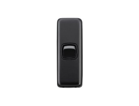 Tradco TRA5340 Switch Flat Plate Rocker 1 Gang Matt Black H82xw30mm