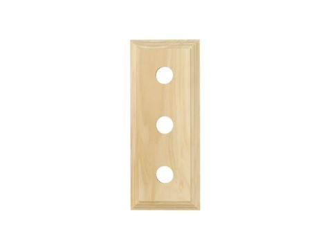 Tradco Classic Profile Triple Switch/Socket Wood Block