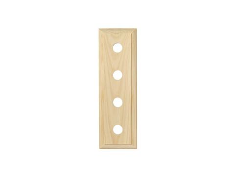 Tradco Traditional Profile Quad Switch/Socket Wood Block