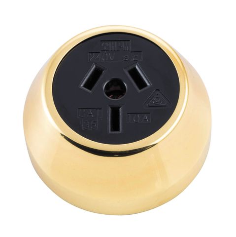 TRADCO SOCKET FEDERATION BLACK MECHANISM POLISHED BRASS