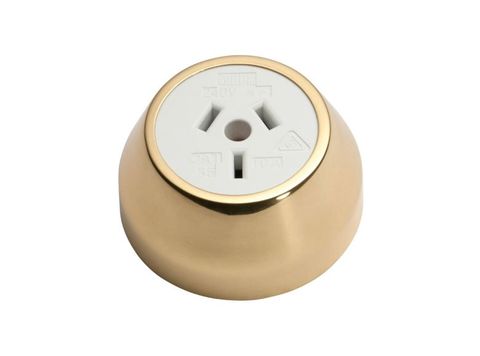 Tradco TRA5478 Socket Federation White Mechanism Polished Brass