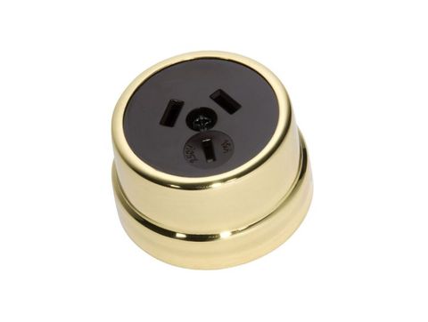 Tradco TRA5479 Socket Traditional Brown Mechanism Polished Brass