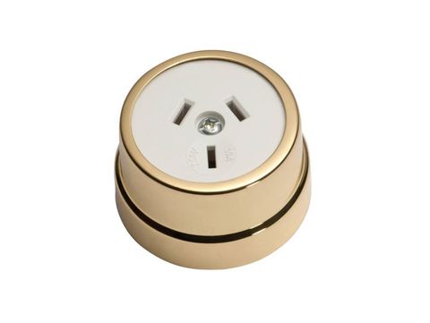 Tradco TRA5480 Socket Traditional White Mechanism Polished Brass