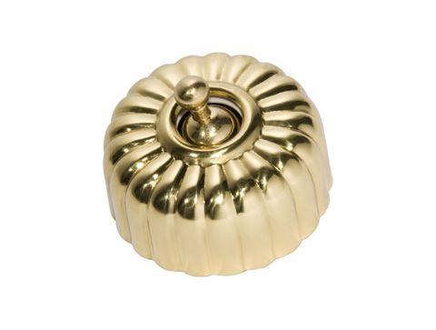 Tradco TRA5481 Switch Fluted Polished Brass D55xp40mm