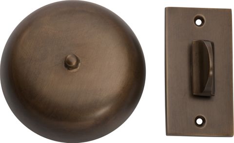TRADCO TURN BELL PLAIN ANTIQUE BRASS D90MM