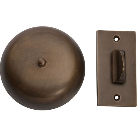 Tradco TRA5515 Turn Bell Plain Antique Brass D90mm