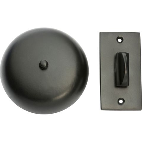 Tradco TRA5519 Turn Bell Plain Matt Black D90mm