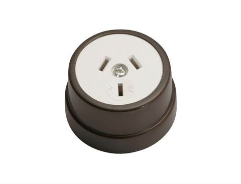 Tradco TRA5555 Socket Traditional White Mechanism Antique Brass