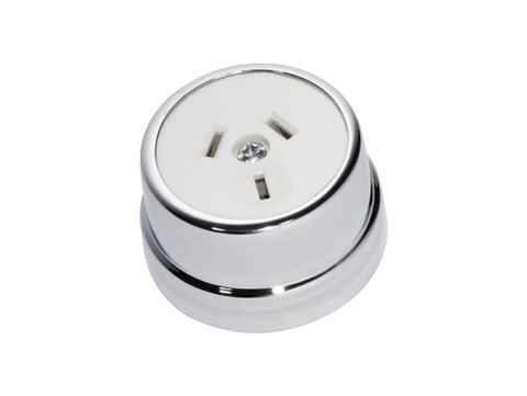 Tradco TRA5780 Socket Traditional White Mechanism Chrome Plated