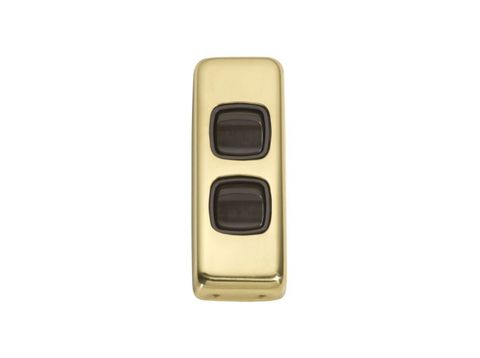 Tradco TRA5801 Switch Flat Plate Rocker 2 Gang Brown PB H82xw30mm
