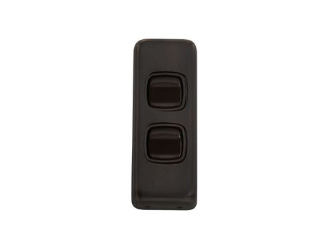Tradco TRA5811 Switch Flat Plate Rocker 2 Gang Brown Ac H82xw30mm