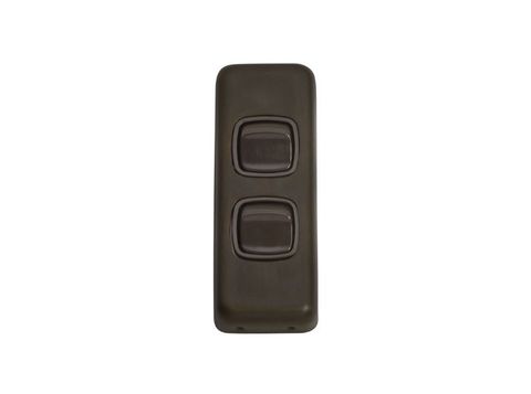 Tradco TRA5841 Switch Flat Plate Rocker 2 Gang Brown AB H82xw30mm