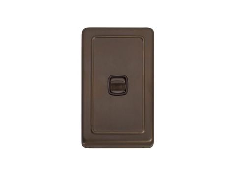 Tradco TRA5842 Switch Flat Plate Rocker 1 Gang Brown AB H115xw72mm