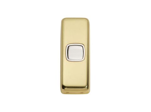 Tradco TRA5850 Switch Flat Plate Rocker 1 Gang White PB H82xw30mm