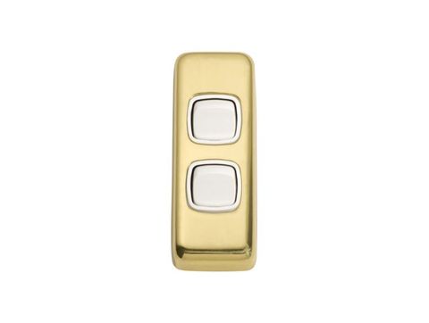 Tradco TRA5851 Switch Flat Plate Rocker 2 Gang White PB H82xw30mm