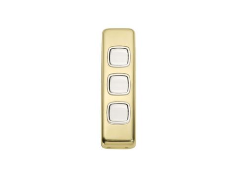 Tradco TRA5856 Switch Flat Plate Rocker 3 Gang White PB H108xw30mm