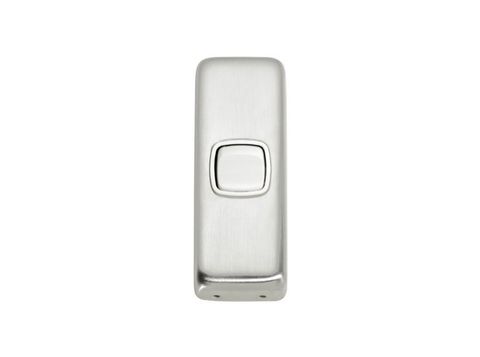 Tradco TRA5870 Switch Flat Plate Rocker 1 Gang White Satin Chrome