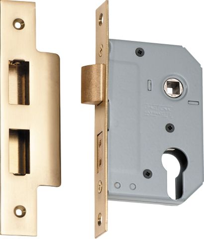 Tradco TRA2144 Mortice Lock Euro Polished Brass Backset 46mm