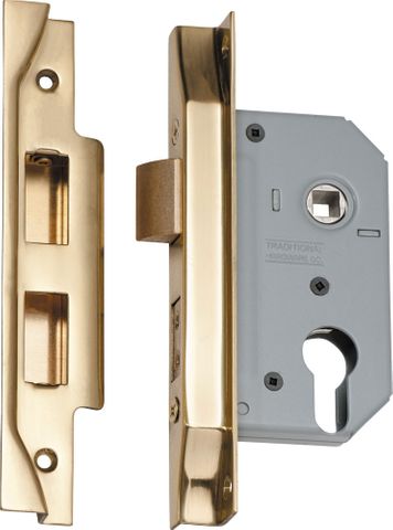 Tradco TRA2148 Mortice Lock Euro Rebated PB Ctc47.5mm Backset 46mm