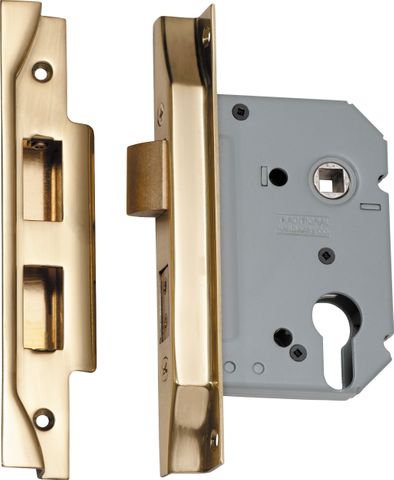 TRADCO MORTICE LOCK EURO REBATED PB CTC47.5MM BACKSET 57MM