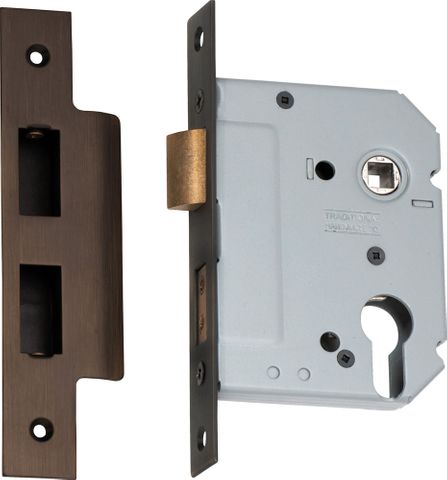 Tradco TRA2153 Mortice Lock Euro Antique Brass Backset 57mm
